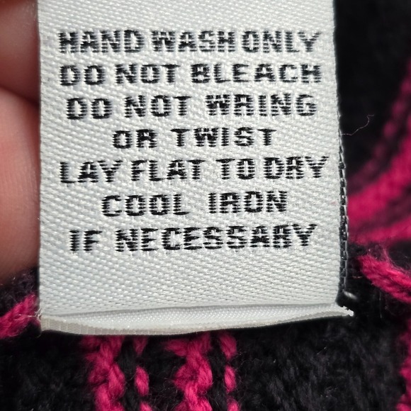 Habitat‎ Clothes Sweater Womens Medium Black Pink Striped Knit Cowl Neck - Picture 6 of 11